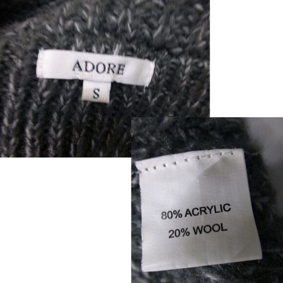 Adore Wool-Blend Black Sleeveless Crocket/Knitted Style Cardigan - Picture 4 of 11